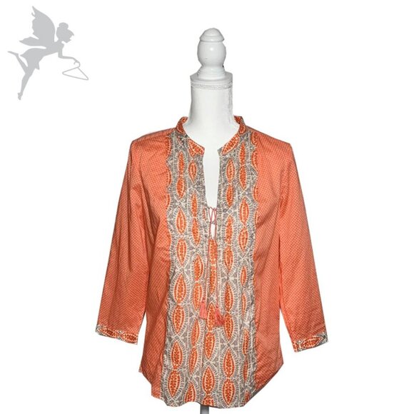 J. Crew Tops - J .CREW Tangerine Cotton Dot Tunic